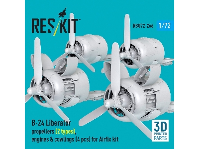 B-24 Liberator - Propellers (2 Types), Engines & Cowlings (4 Pcs) For Airfix Kits (3d-printed) - zdjęcie 3