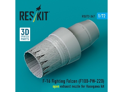 F-16 Fighting Falcon - F100-pw-220 Open Exhaust Nozzle (For Hasegawa Kits / 3d-printed) - zdjęcie 1
