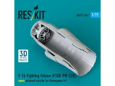 F-16 Fighting Falcon - F100-pw-220 Open Exhaust Nozzle (For Hasegawa Kits / 3d-printed) - zdjęcie 2