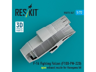 F-16 Fighting Falcon - F100-pw-220 Open Exhaust Nozzle (For Hasegawa Kits / 3d-printed) - zdjęcie 3