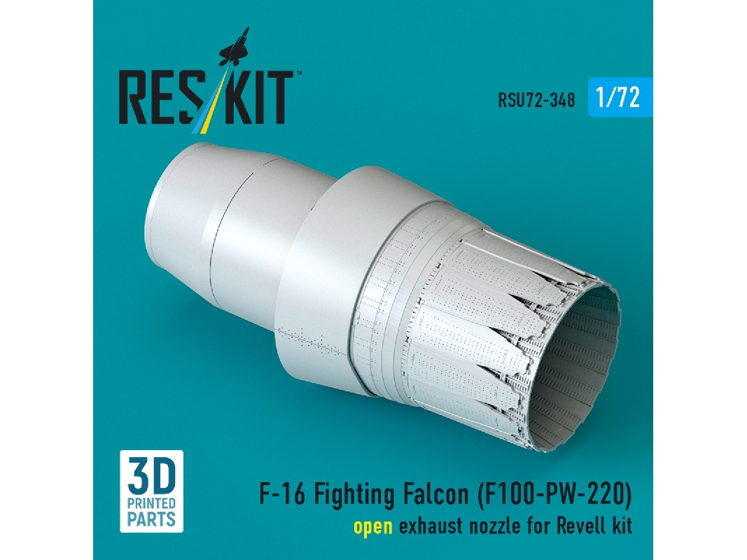 F-16 Fighting Falcon - F100-pw-220 Open Exhaust Nozzle (For Revell Kits / 3d-printed) - zdjęcie 1