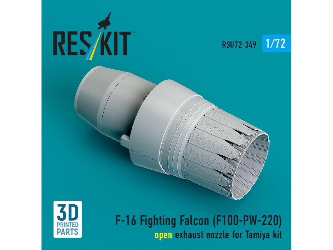F-16 Fighting Falcon - F100-pw-220 Open Exhaust Nozzle (For Tamiya Kits / 3d-printed) - zdjęcie 1