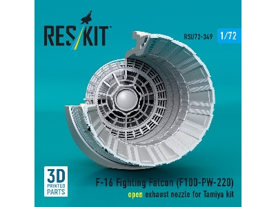 F-16 Fighting Falcon - F100-pw-220 Open Exhaust Nozzle (For Tamiya Kits / 3d-printed) - zdjęcie 3