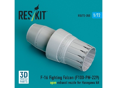 F-16 Fighting Falcon - F100-pw-229 Open Exhaust Nozzle (For Hasegawa Kits / 3d-printed) - zdjęcie 1
