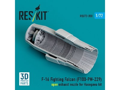 F-16 Fighting Falcon - F100-pw-229 Open Exhaust Nozzle (For Hasegawa Kits / 3d-printed) - zdjęcie 2