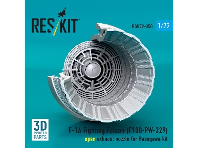 F-16 Fighting Falcon - F100-pw-229 Open Exhaust Nozzle (For Hasegawa Kits / 3d-printed) - zdjęcie 3