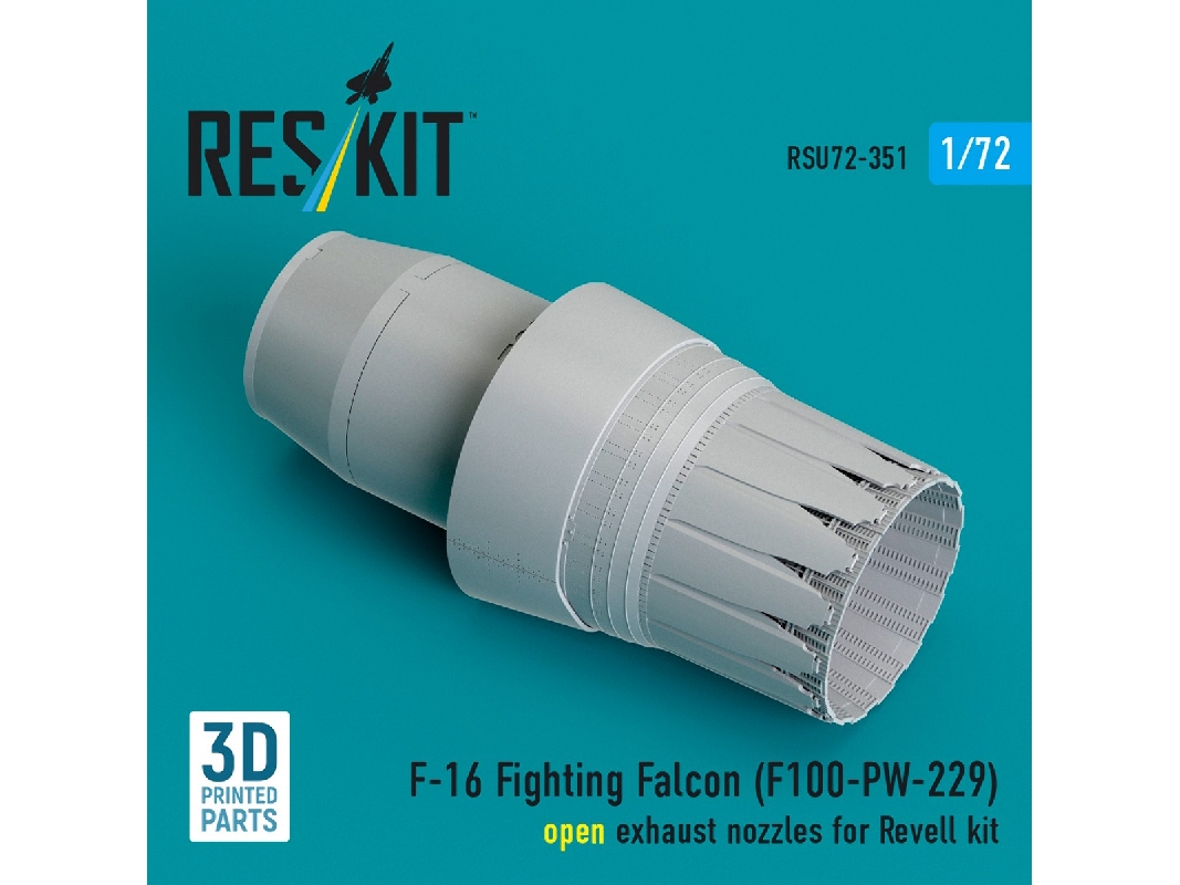 F-16 Fighting Falcon - F100-pw-229 Open Exhaust Nozzle (For Revell Kits / 3d-printed) - zdjęcie 1