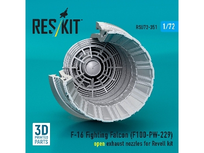 F-16 Fighting Falcon - F100-pw-229 Open Exhaust Nozzle (For Revell Kits / 3d-printed) - zdjęcie 3