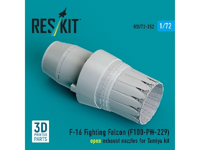 F-16 Fighting Falcon - F100-pw-229 Open Exhaust Nozzle (For Tamiya Kits / 3d-printed) - zdjęcie 1