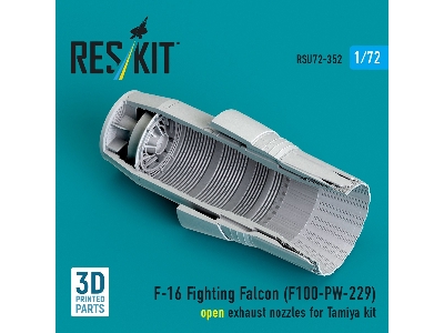 F-16 Fighting Falcon - F100-pw-229 Open Exhaust Nozzle (For Tamiya Kits / 3d-printed) - zdjęcie 2