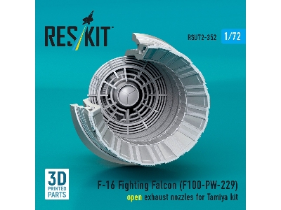 F-16 Fighting Falcon - F100-pw-229 Open Exhaust Nozzle (For Tamiya Kits / 3d-printed) - zdjęcie 3