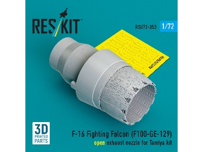 F-16 Fighting Falcon - F110-ge-129 Open Exhaust Nozzle (For Tamiya Kits / 3d-printed) - zdjęcie 1