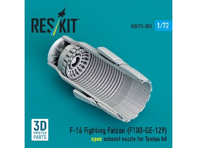 F-16 Fighting Falcon - F110-ge-129 Open Exhaust Nozzle (For Tamiya Kits / 3d-printed) - zdjęcie 2