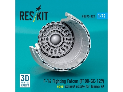 F-16 Fighting Falcon - F110-ge-129 Open Exhaust Nozzle (For Tamiya Kits / 3d-printed) - zdjęcie 3