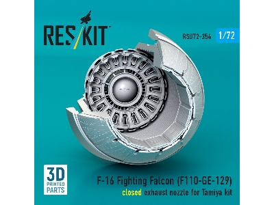 F-16 Fighting Falcon - F110-ge-129 Closed Exhaust Nozzle (For Tamiya Kits / 3d-printed) - zdjęcie 3