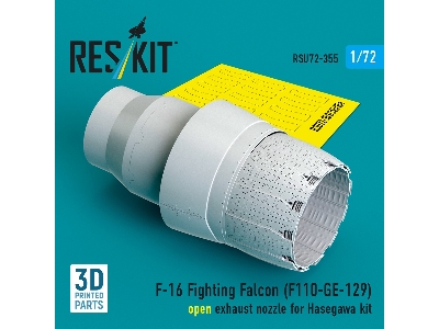 F-16 Fighting Falcon - F110-ge-129 Open Exhaust Nozzle (For Hasegawa Kits / 3d-printed) - zdjęcie 1
