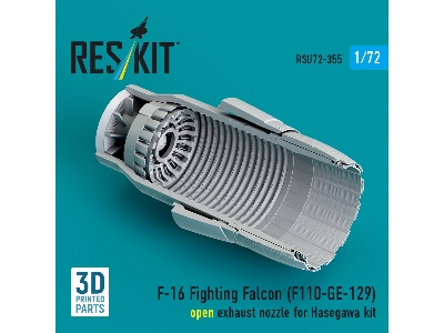 F-16 Fighting Falcon - F110-ge-129 Open Exhaust Nozzle (For Hasegawa Kits / 3d-printed) - zdjęcie 2