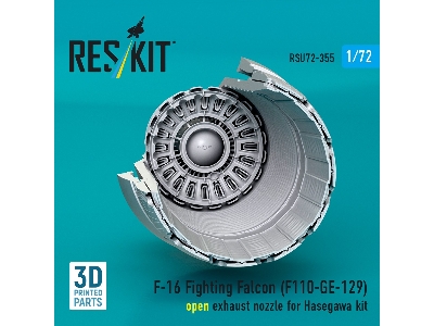 F-16 Fighting Falcon - F110-ge-129 Open Exhaust Nozzle (For Hasegawa Kits / 3d-printed) - zdjęcie 3