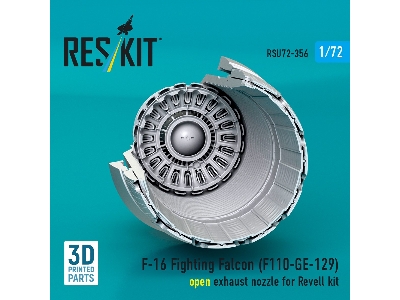 F-16 Fighting Falcon - F110-ge-129 Open Exhaust Nozzle (For Revell Kits / 3d-printed) - zdjęcie 3