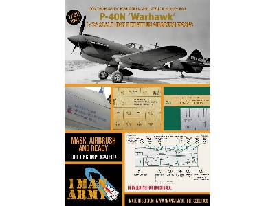 Curtiss P-40 N Warhawk - Airbrush Masks Set (For Trumpeter Kits) - zdjęcie 1