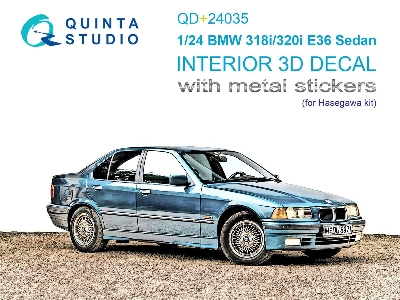 Bmw 318i/320i E36 Sedan - 3d-printed & Coloured Interior With Metal Sticker Parts (For Hasegawa Kits) - zdjęcie 1