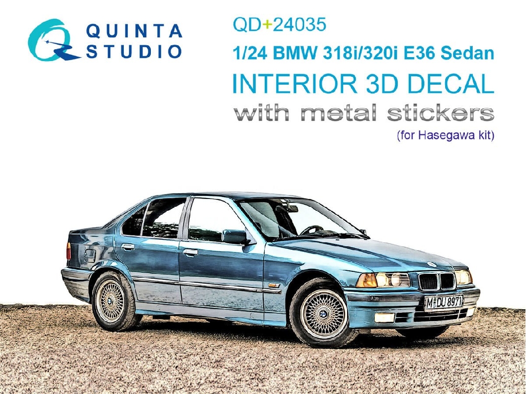 Bmw 318i/320i E36 Sedan - 3d-printed & Coloured Interior With Metal Sticker Parts (For Hasegawa Kits) - zdjęcie 1