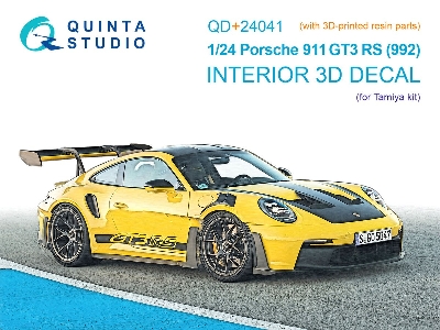 Porsche 911 Gt3 Rs (992) - 3d-printed & Coloured Interior With 3d-printed Resin Parts (For Tamiya Kits) - zdjęcie 1