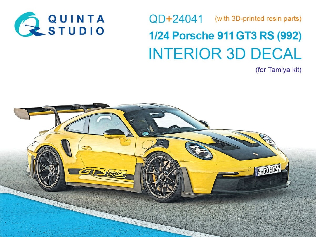 Porsche 911 Gt3 Rs (992) - 3d-printed & Coloured Interior With 3d-printed Resin Parts (For Tamiya Kits) - zdjęcie 1
