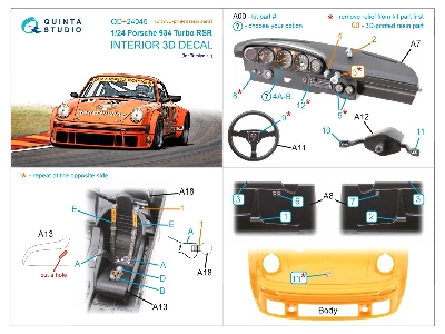 Porsche 934 Turbo Rsr - 3d-printed & Coloured Interior With 3d-printed Resin Parts (For Tamiya Kits) - zdjęcie 10