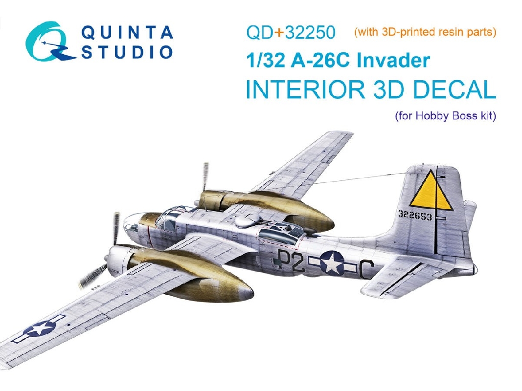 Douglas A-26 C Invader - 3d-printed & Coloured Interior On Decal Paper With 3d-printed Resin Parts (For Hobby Boss Kits) - zdję