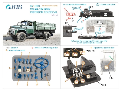 Zil-130 Family - 3d-printed & Coloured Interior With 3d-printed Resin Parts (For Avd Kits) - zdjęcie 3