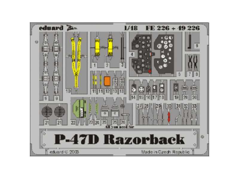 P-47D-20 1/48 - Tamiya - blaszki - zdjęcie 1 P-47D-20 1/48 - Tamiya - blaszki - zdjęcie 1