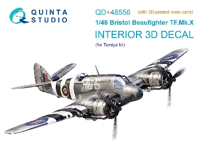 Bristol Beaufighter Tf.Mk.X - 3d-printed & Coloured Interior On Decal Paper With 3d-printed Resin Part (For Tamiya Kits) - zdję