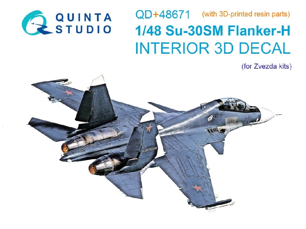 Sukhoi Su-30 Sm - 3d-printed & Coloured Interior With 3d-printed Resin Parts (For Zvezda Kits) - zdjęcie 1
