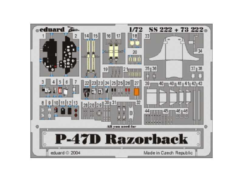 P-47D-20 1/72 - Tamiya - blaszki - zdjęcie 1 P-47D-20 1/72 - Tamiya - blaszki - zdjęcie 1