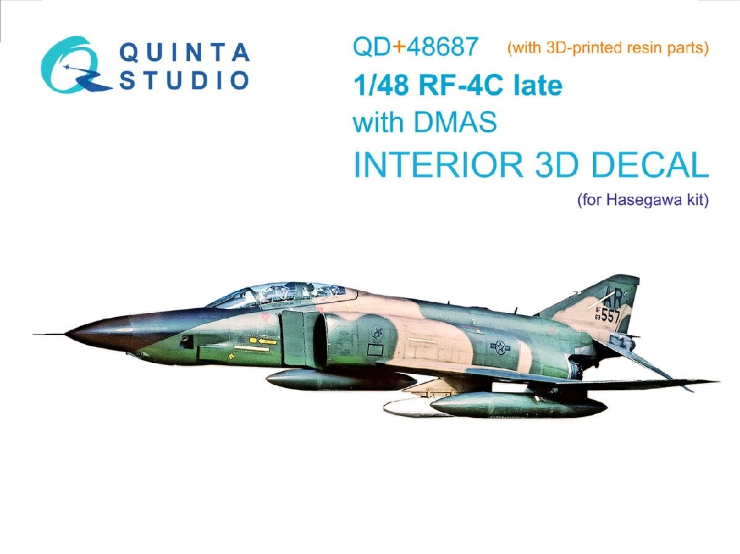 Mcdonnell Douglas Rf-4 C Phantom Ii (Late With Dmas) - 3d-printed & Coloured Interior With 3d-printed Parts (For Hasegawa Kits) 