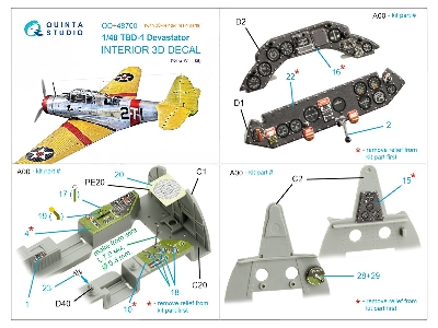 Douglas Tbd-1 Devastator - 3d-printed & Coloured Interior With 3d-printed Resin Parts (For Gwh Kits) - zdjęcie 12