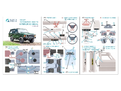 Range Rover Classic 1992 - 3d-printed & Coloured Interior (For Aoshima Kits) - zdjęcie 11