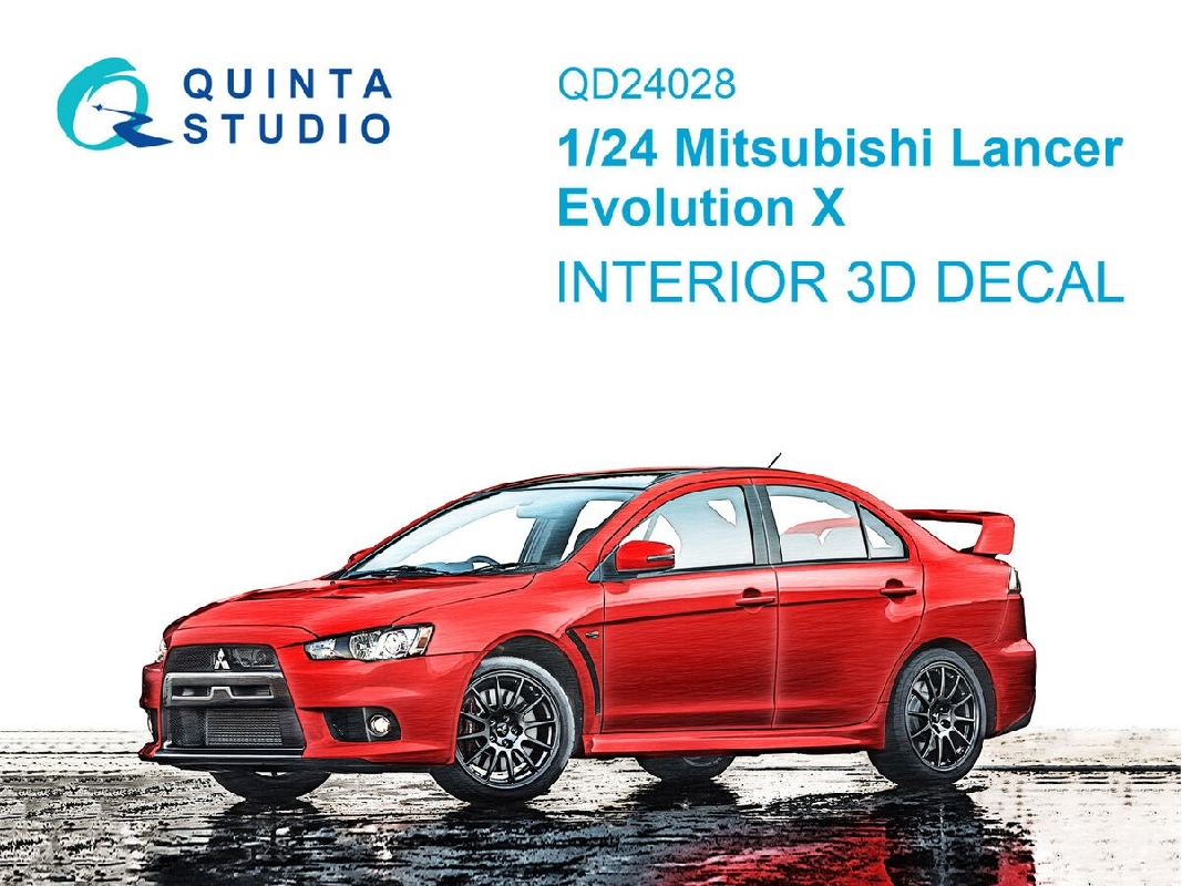 Mitsubishi Lancer Evolution X - 3d-printed & Coloured Interior (For Aoshima Kits) - zdjęcie 1