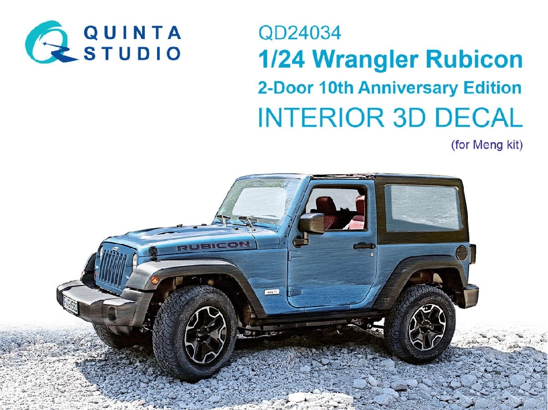 Jeep Wrangler Rubicon 2-door 10th Ann. Edition - 3d-printed & Coloured Interior (For Meng Kits) - zdjęcie 1
