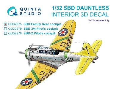 Sbd Dauntless Family Rear Cockpit - 3d-printed & Coloured Interior (For Trumpeter Kits) - zdjęcie 1