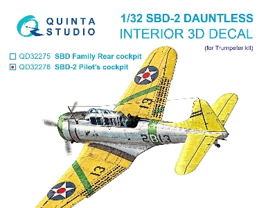 Douglas Sbd-2 Dauntless Pilot's Cockpit  - 3d-printed & Coloured Interior (For Trumpeter Kits) - zdjęcie 1
