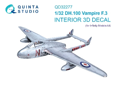 De Havilland Dh.100 Vampire F.3 - 3d-printed & Coloured Interior (For Infinity Kits) - zdjęcie 1