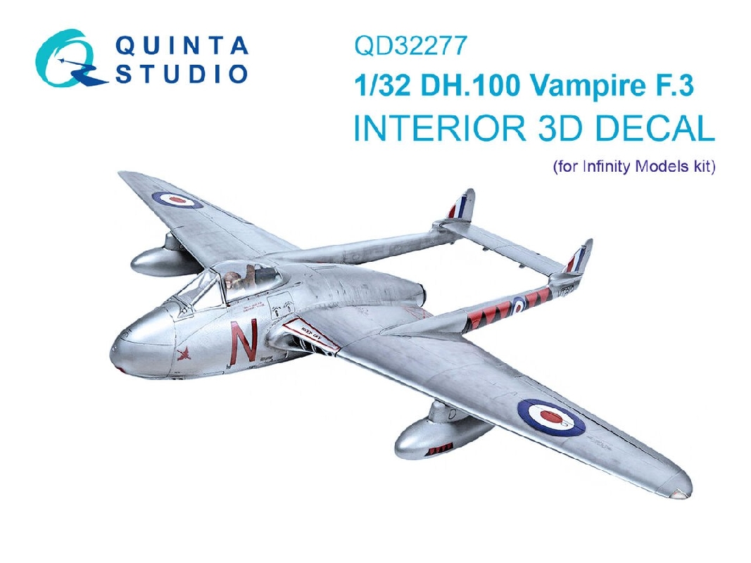De Havilland Dh.100 Vampire F.3 - 3d-printed & Coloured Interior (For Infinity Kits) - zdjęcie 1