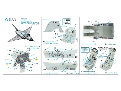 Dassault  Mirage Iii E - 3d-printed & Coloured Interior On Decal Paper (For Italeri And Revell Kits) - zdjęcie 3