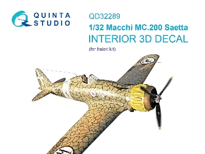 Macchi Mc.200 Saetta - 3d-printed & Coloured Interior (For Italeri Kits) - zdjęcie 1