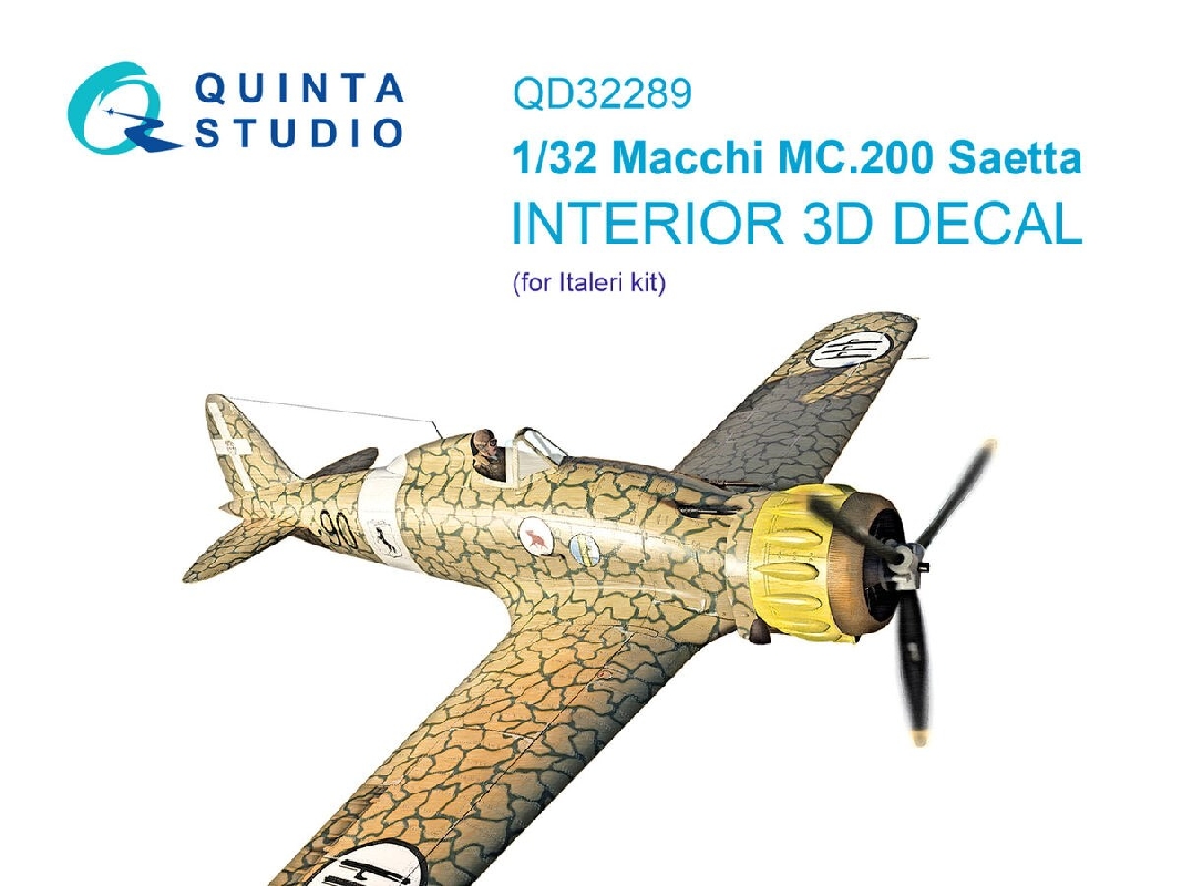 Macchi Mc.200 Saetta - 3d-printed & Coloured Interior (For Italeri Kits) - zdjęcie 1