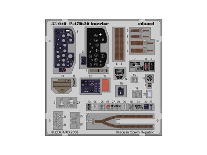  P-47D-20 interior S. A. 1/32 - Trumpeter - blaszki - zdjęcie 1