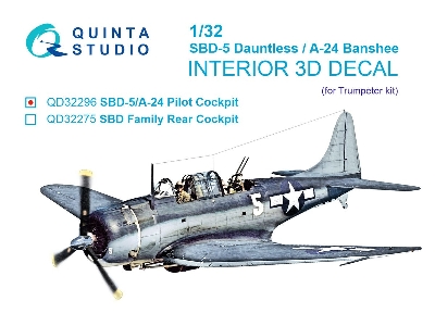 Douglas Sbd-5 Dauntless / A-24 B Banshee Pilot's Cockpit - 3d-printed & Coloured Interior (For Trumpeter Kits) - zdjęcie 1