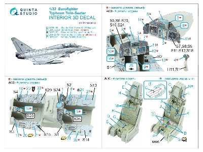 Eurofighter Typhoon Twin-seater (Powered-up Displays) - 3d-printed & Coloured Interior (For Trumpeter Kits) - zdjęcie 3